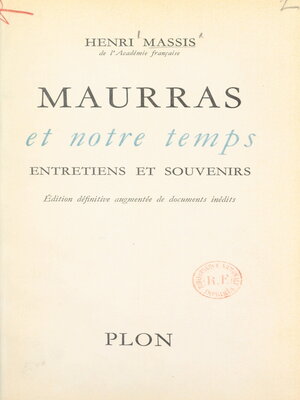 cover image of Maurras et notre temps